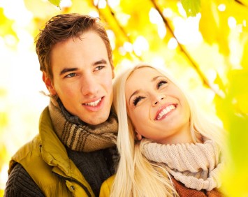 Beautiful couple in the park.